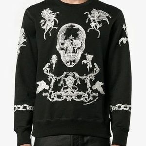 NWT Alexander McQueen Skull Stitch-Embroidered Knitted Men’s Sweater Swe…